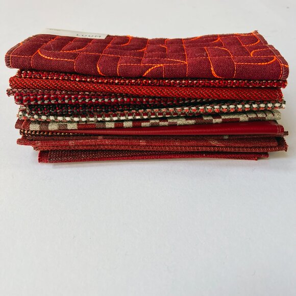 20 Designer Upholstery Fabric Remnants Red | Quilting Squares Craft Textile - Picture 2 of 8